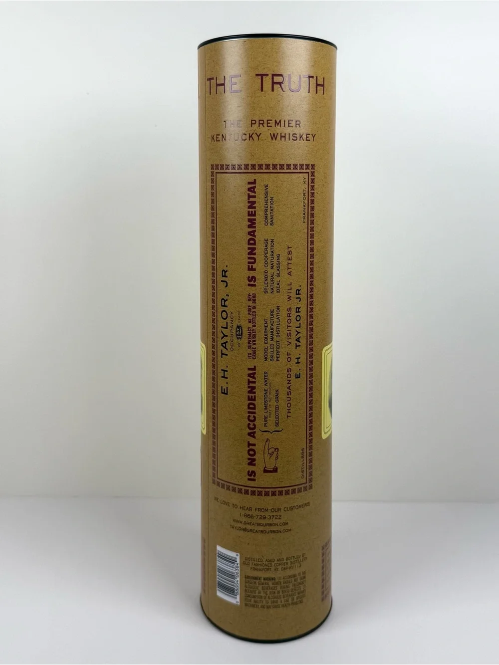 Colonel EH Taylor Single Barrel Bourbon Empty & Unrinsed 750 ml Bottle & Tube